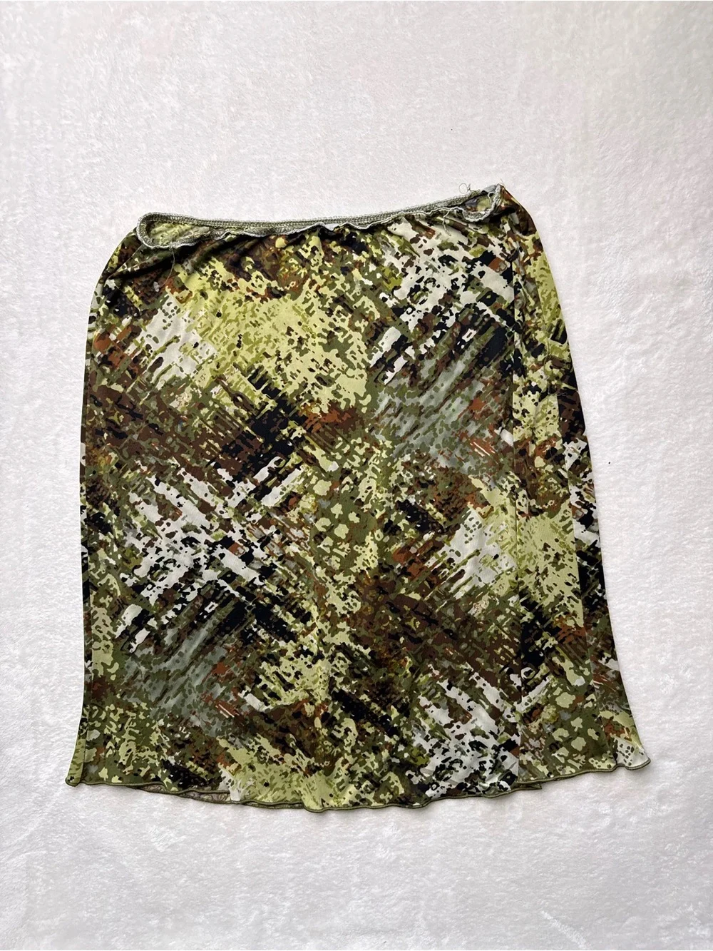 Y2k Green Camo-Print Women's Skirt